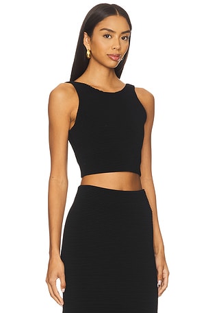 Aje Agave Knit Top in Black. Size XXS. Also