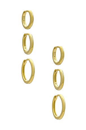 JUEGO DE ARETES HUGGIE By Adina Eden