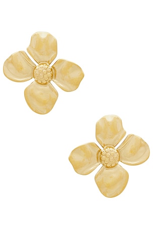 Solid Four Leaf Flower On The Ear Stud Earring By Adina Eden