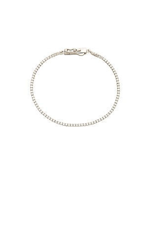 By Adina Eden Classic Thin Tennis Bracelet in Metallic Silver