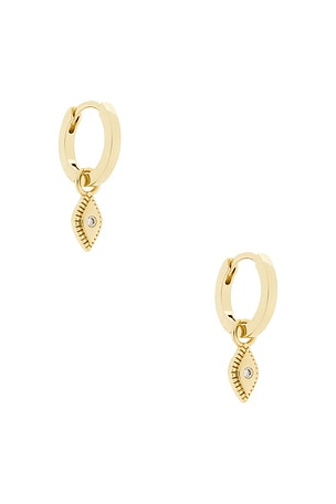 Evil Eye Drop Huggie Earring By Adina Eden