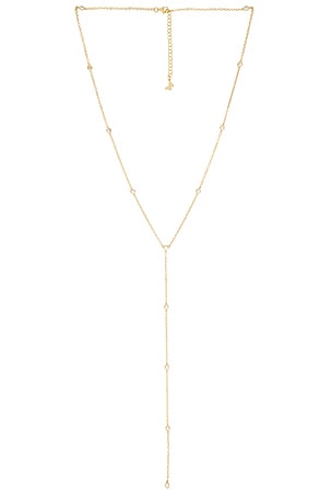 Bezel Station Lariat Necklace By Adina Eden