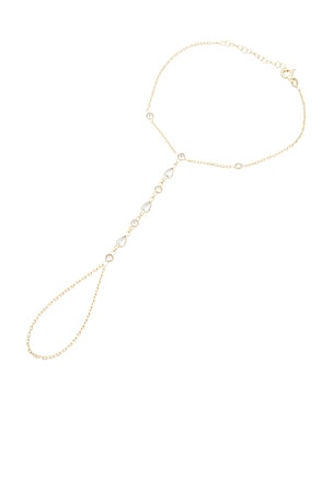 Cz Multi-shape Stone Hand Chain Bracelet By Adina Eden