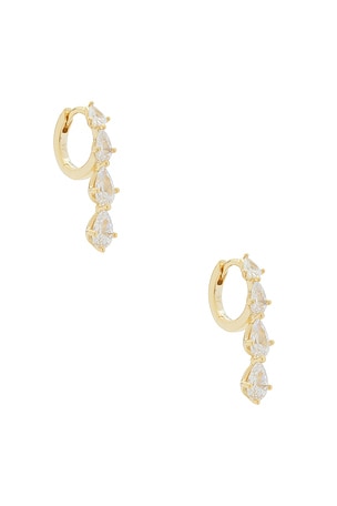 Teardrop Cz Cascade Huggie Earrings By Adina Eden