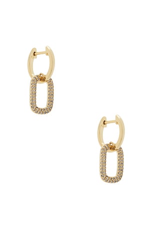 Double Cz Row Link Drop Earring By Adina Eden