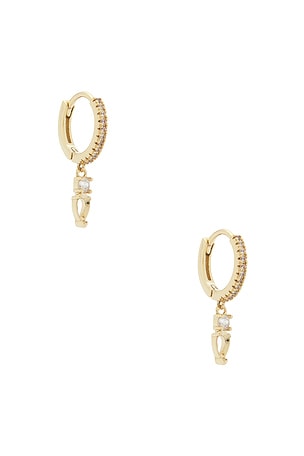 Double Cz Dangling Drop Huggie Earring By Adina Eden
