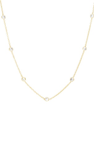 By Adina Eden Diamond By The Yard Necklace in Metallic Gold
