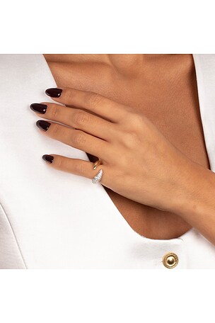 By Adina Eden Pave Horn Wrap Pinky Ring in Metallic Gold