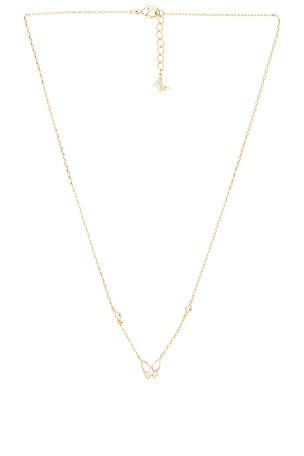 Cz & Mop Butterfly Accent Necklace By Adina Eden