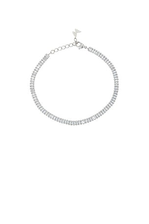 By Adina Eden Cz Baguette All Around Tennis Bracelet in Metallic Silver