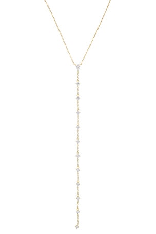 By Adina Eden Teardrop Cz Lariat Necklace