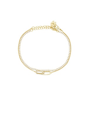 By Adina Eden Tennis & Paperclip Pave Bracelet Combo Set
