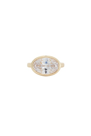 Oval Bezel Pinky Ring Gold 3 By Adina Eden