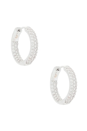Pave Rounded Inside Out Hoop Earring By Adina Eden