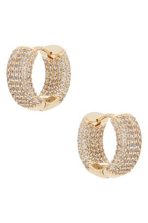 Mini Pave Wide Rounded Huggie Earring By Adina Eden