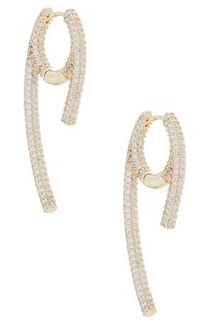 Pave Rounded Wide Claw Huggie Earring By Adina Eden