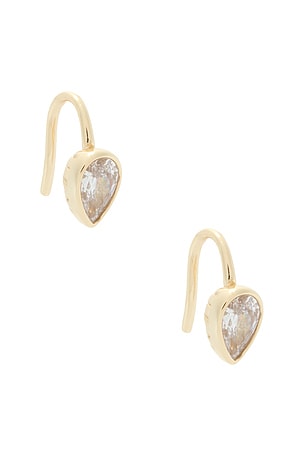 Faceted Teardrop Huggie Earring By Adina Eden