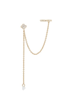 Floating Chain Stud X Ear Cuff By Adina Eden