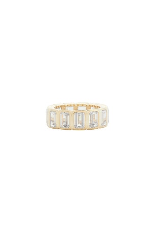 Bezel Set Emerald Eternity Ring By Adina Eden