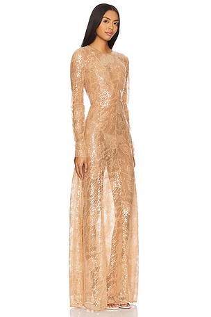 AKNVAS x REVOLVE Galatea Dress in Metallic Gold