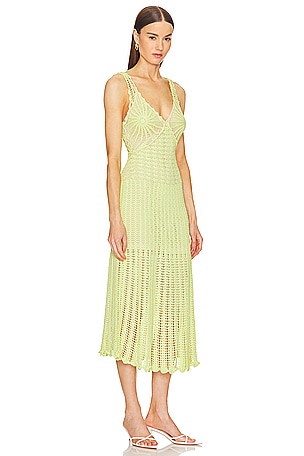 AKNVAS x REVOLVE Guinevere Crochet Dress in Lemon