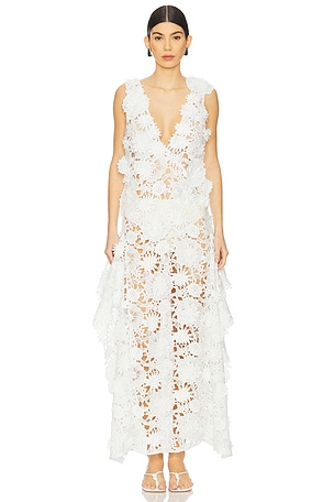 AKNVAS x REVOLVE Blake Floral Lace Dress in White