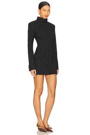 AKNVAS Toni Navy Pin Stripe Dress in Navy
