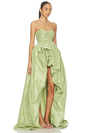 AKNVAS Evy Taffeta Gown in Sage. Size 8. Also