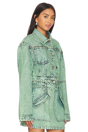 AKNVAS Cropped Mercer Jean Jacket in Green