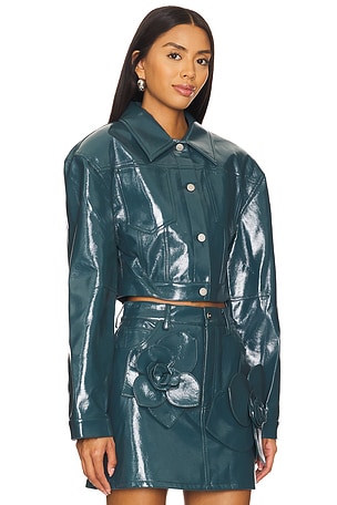 AKNVAS Cropped Mercer Jacket in Teal