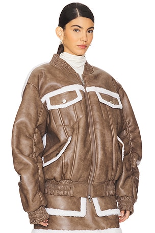 AKNVAS Thea Sherpa Bomber in Brown