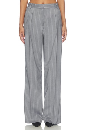 AKNVAS Rune Grey & White Pin Stripe Trousers in Grey