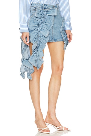 AKNVAS Rivington Ruffle Skirt in Baby Blue