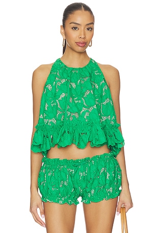 Mika Guipure Lace Halter Top AKNVAS