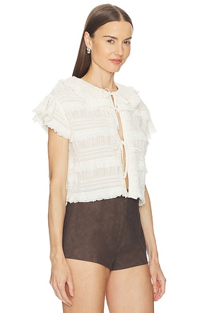 AKNVAS Audra Ruffled Tie Blouse in Cream