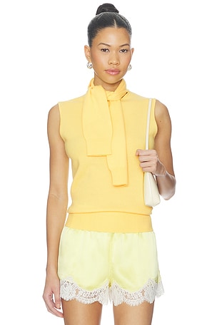 Giorgia Cashmere Wool Blend Sleeveless Tie Knit Top AKNVAS