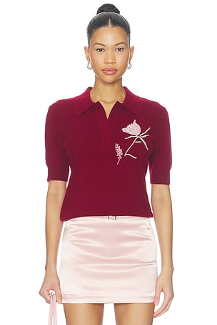 Ailey Cashmere Wool Blend Polo With Embroidery AKNVAS