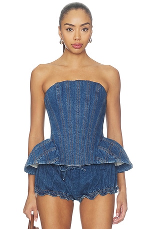 Emmi Corset Denim Top AKNVAS