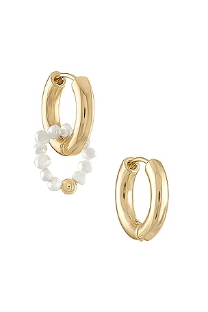 Mismatched Pearl Hoop Earrings Alexa Leigh