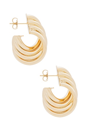 Alexa Leigh Twist Earrings in Metallic Gold