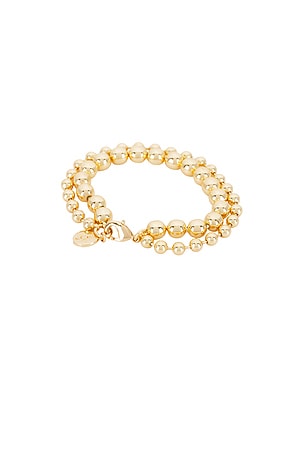 Alexa Leigh Layered Ball Chain Bracelet in Metallic Gold