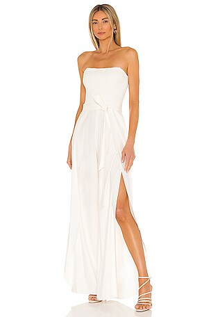 Alice Olivia Bebe Bustier Jumpsuit in Off White REVOLVE