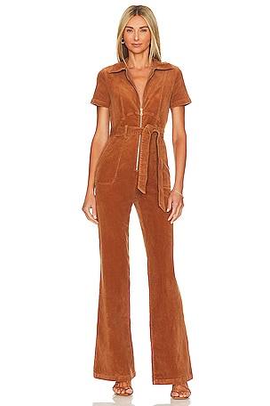 Alice Olivia Gorgeous Wide Leg Jumpsuit in Camel REVOLVE