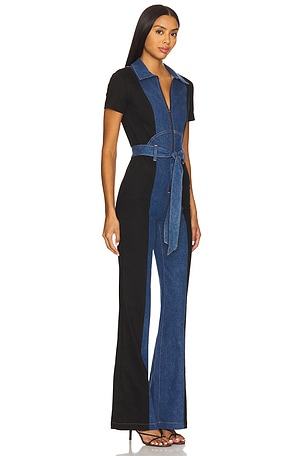 Alice + Olivia Gorgeous Wide Leg Jumpsuit in Blue