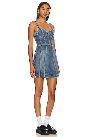 Alice + Olivia Raylene Bustier Mini Dress in Blue