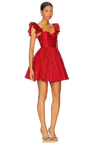 Alice + Olivia Bina Mini Dress in Red