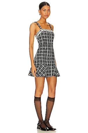 Alice + Olivia Kaidra Square Neck Mini Dress in Black