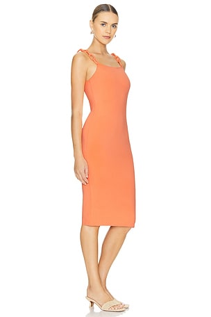 Alice + Olivia Alina Midi Dress in Coral,Orange