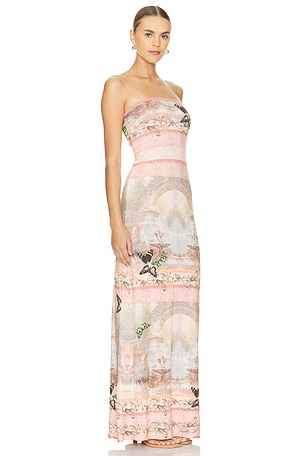 Alice + Olivia Delora Strapless Maxi Dress in Rose