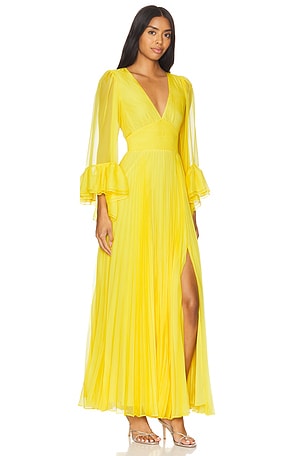 Alice + Olivia Selene Maxi Dress in Yellow